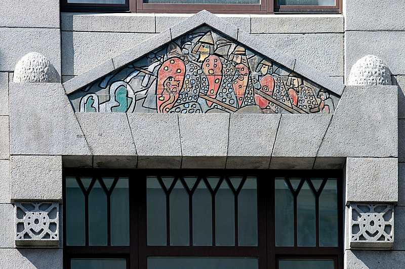 Art Nouveau (Northern Moderne) decorations on Bolshaya Morskaya Ulitsa in Saint-Petersburg, Russia