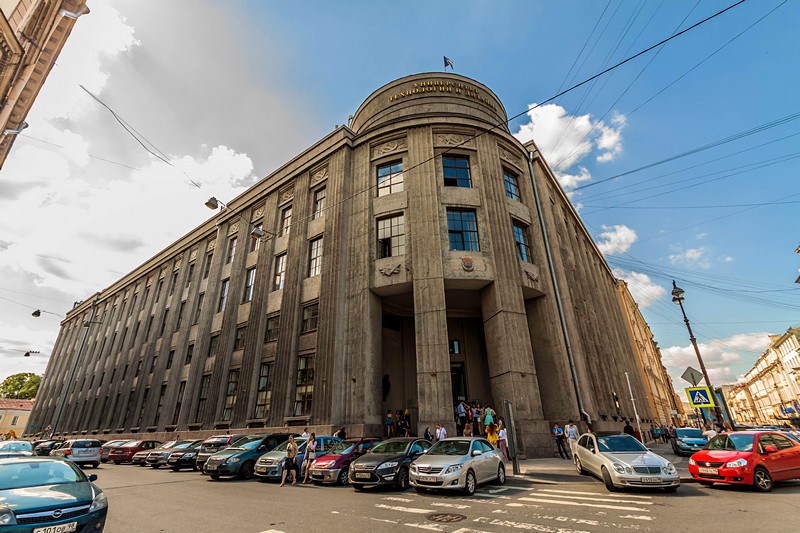 Former Russian Bank on Bolshaya Morskaya Ulitsa in Saint-Petersburg, Russia