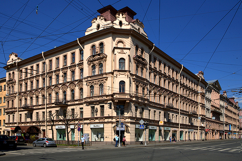 Kolobov Apartment Building on Bolshoy Prospekt in Saint-Petersburg, Russia
