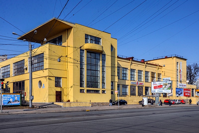 Vyborgskaya Workers Kitchen built in constructivist style in St Petersburg, Russia