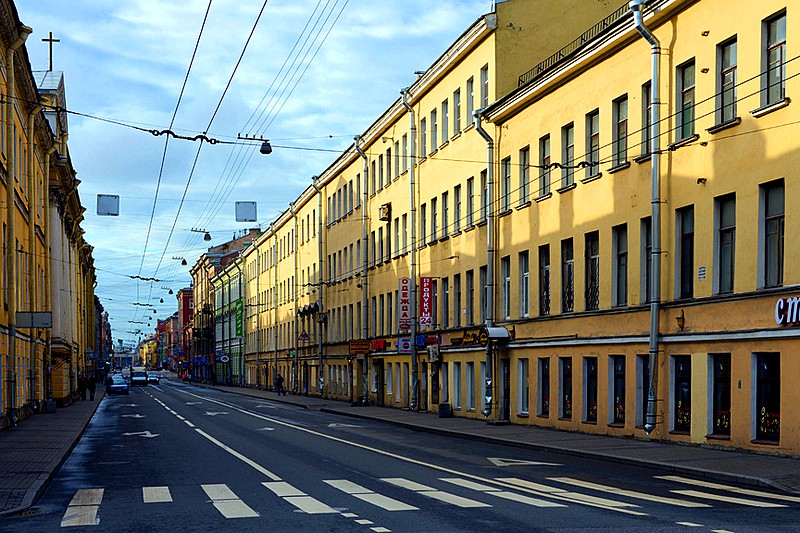 Gorokhovaya Ulitsa in St Petersburg, Russia early in the morning