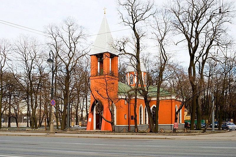 Church of the Nativity of St. John the Baptist on Kamennoostrovsky Prospekt in St Petersburg, Russia
