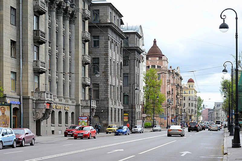 Kamennoostrovsky Prospekt in St Petersburg, Russia