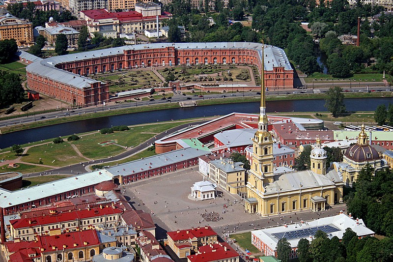 Kronverkskaya Embankment between the Kronverk and the Peter and Paul Fortress in St Petersburg, Russia Kronverkskaya Embankment between the Kronverk and the Peter and Paul Fortress in St Petersburg, Russia