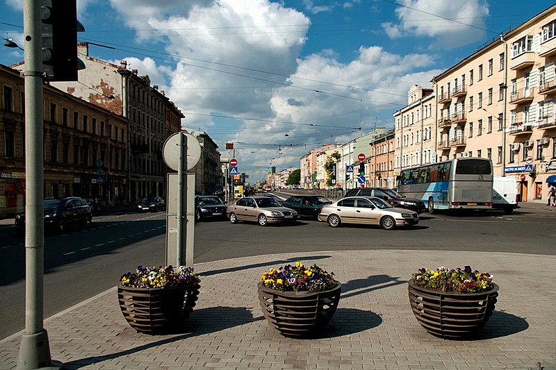 View of Ligovsky Prospekt in St Petersburg, Russia