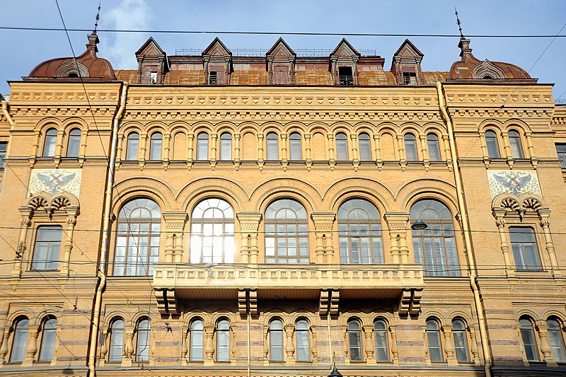 Facade of the House of Officers on Liteyny Prospekt in St Petersburg, Russia