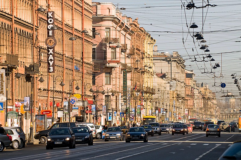 View of Liteyny Prospekt in central St Petersburg, Russia