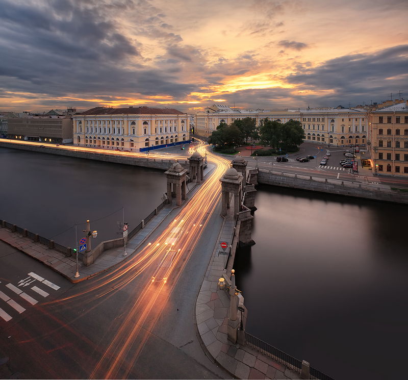 Lomonosov Square (Ploshchad Lomonosova) in Saint-Petersburg, Russia