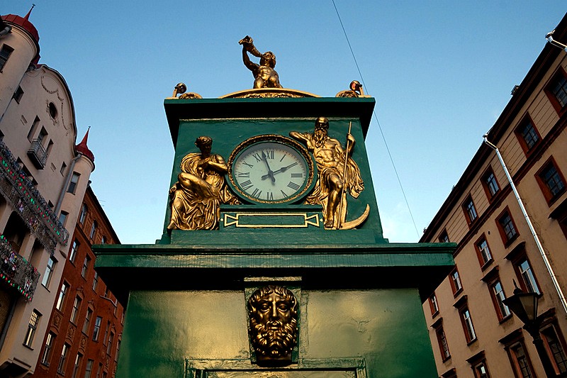 Replica of an old weather station on Malaya Konyushennaya Ulitsa in Saint-Petersburg, Russia