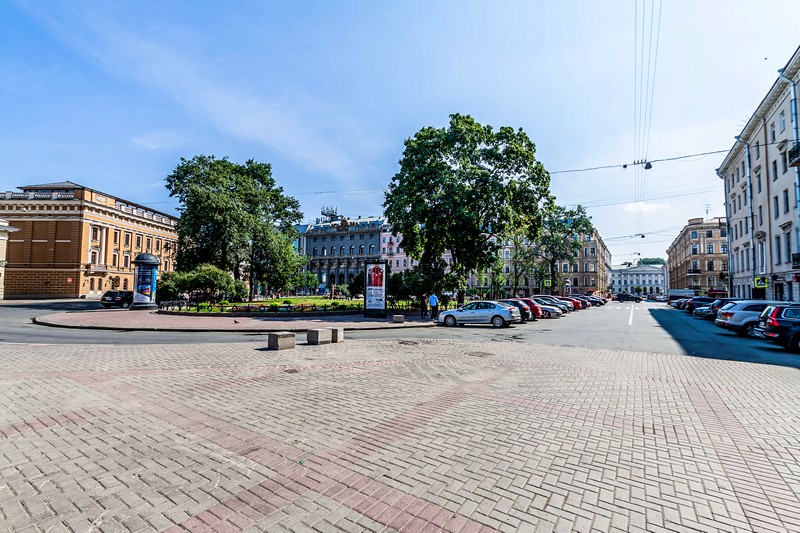 Italianskaya Ulitsa and Manezhnaya Ploshchad in Saint-Petersburg, Russia