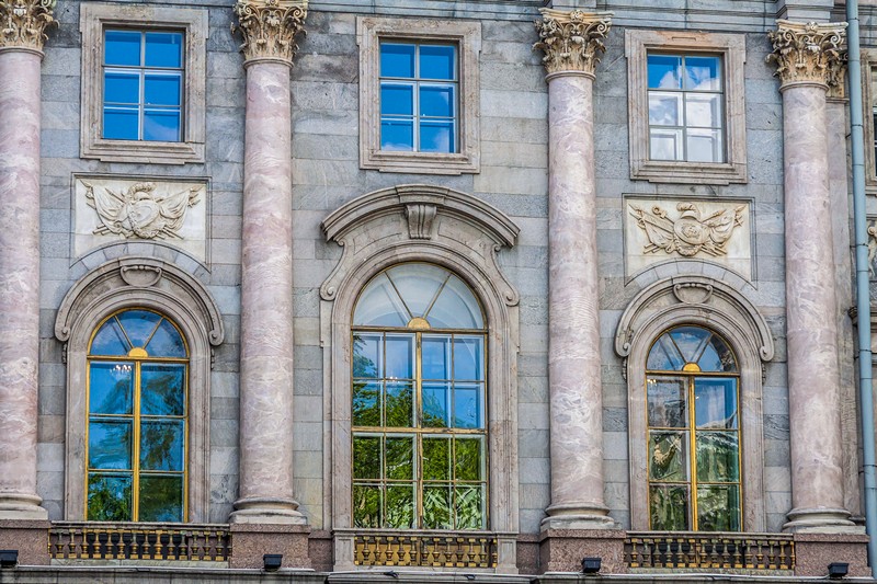 Facade of the Marble Palace in Saint-Petersburg, Russia