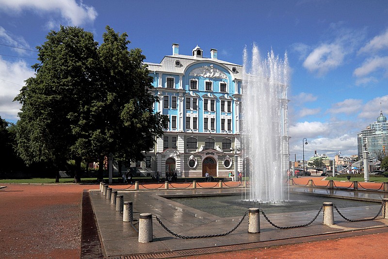 Nakhimov Naval College on Petrovskaya Embankment in St Petersburg, Russia