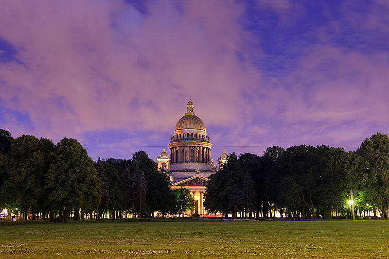 View of St. Isaac's Cathedral from Senate Square in Saint-Petersburg, Russia