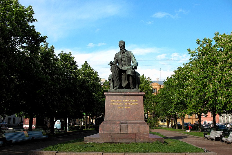 Monument to Nikolay Rimsky-Korsakov on Teatralnaya Ploshchad in Saint Petersburg, Russia