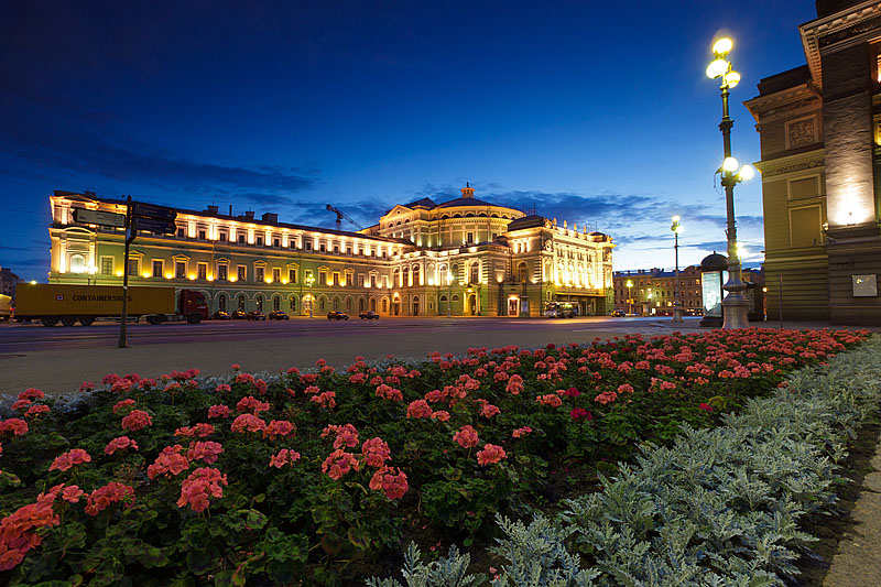 World-famous Mariinsky Theatre on Teatralnaya Ploshchad (Theatre Square) in St Petersburg, Russia