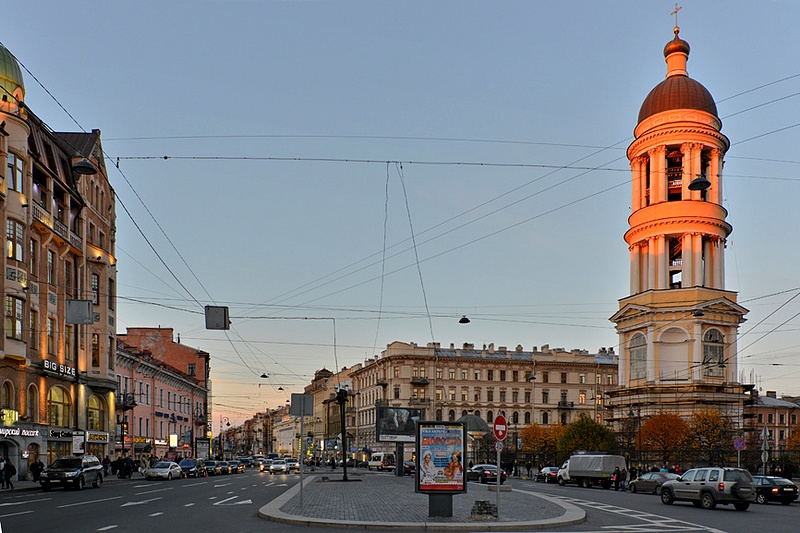 The bell-tower of Vladimirskiy Cathedral on Vladimirskiy Prospekt in St Petersburg, Russia