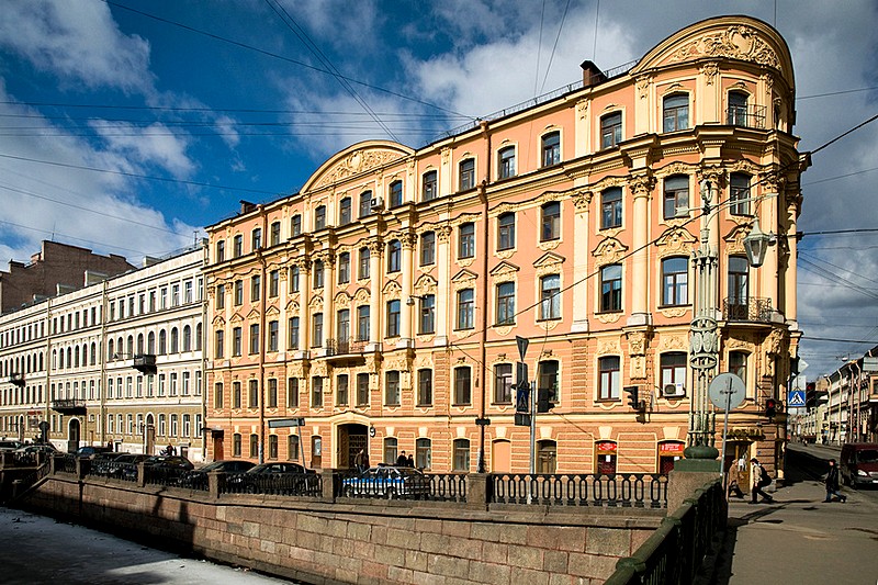 The building of the former Neapol (Naples) Hotel in St Petersburg, Russia