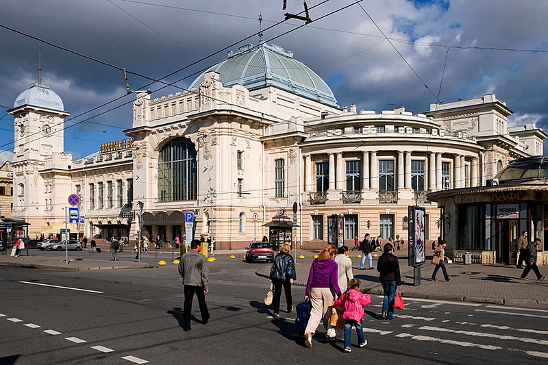 Vitebsk Railway Station on Zagorodny Prospekt in St Petersburg, Russia