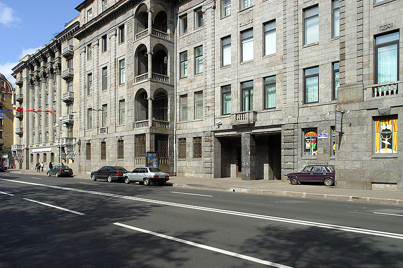 Italian-style balconies on the Markov Apartment Buildings in St Petersburg, Russia