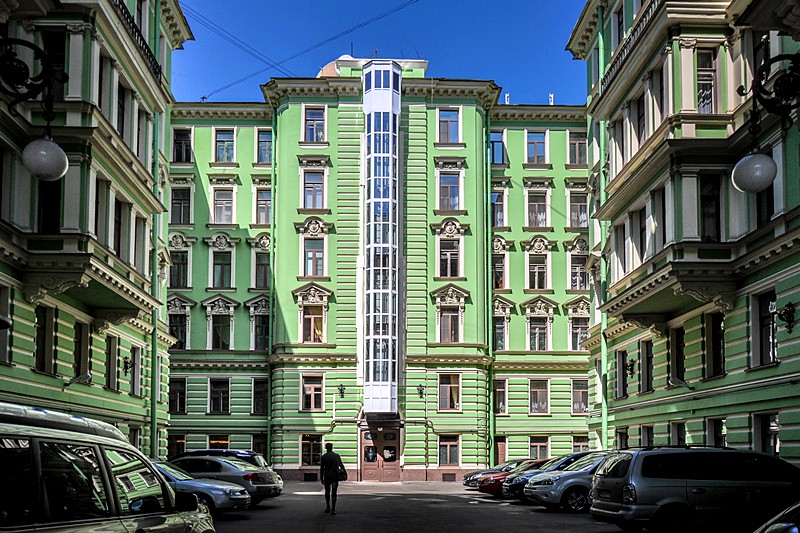Courtyard of the Ratkov-Rozhnov Apartment Building in Saint-Petersburg, Russia