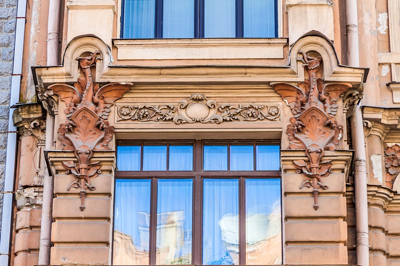 Dragons on the Ivanov Tower in St Petersburg, Russia