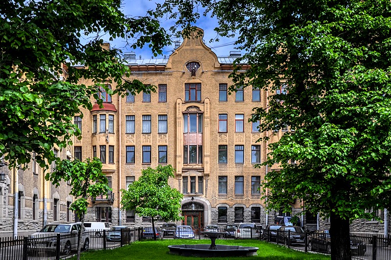 Open courtyard of the Lidval House in St Petersburg, Russia