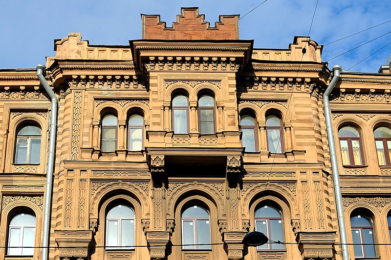 Windows of the Muruzi House in St Petersburg, Russia
