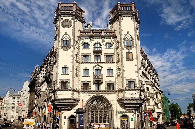 Rosenstein House (House with Towers) on Ploshchad Lva Tolstogo in St Petersburg, Russia