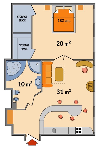 Two Room Apartments Chaikovskogo Ulitsa Floorplan in St. Petersburg, Russia