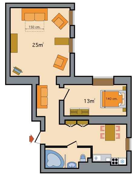 Two Room Apartments Mayakovskogo Ulitsa Floorplan in St. Petersburg, Russia
