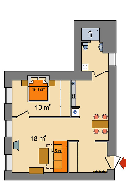Two Room Apartments Nevsky Prospekt Floorplan in St. Petersburg, Russia