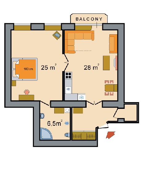 Two Room Apartments Nevsky Prospekt Floorplan in St. Petersburg, Russia