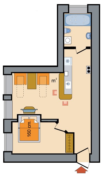 Two Room Apartments Sadovaya Ulitsa Floorplan in St. Petersburg, Russia