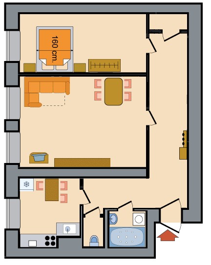 Two Room Apartments Zagorodny Prospekt Floorplan in St. Petersburg, Russia