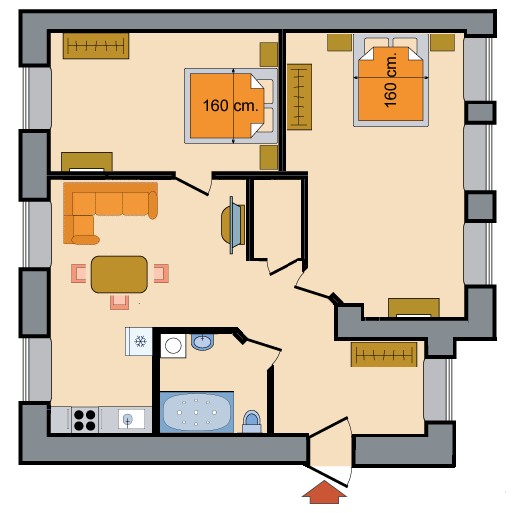 Three Room Apartments Nevsky Prospekt Floorplan in St. Petersburg, Russia