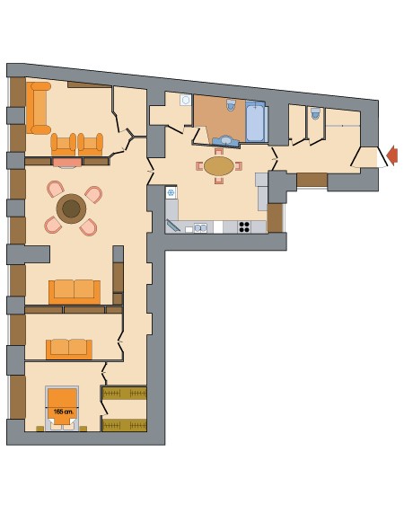 Room Apartments Karavannaya Ulitsa Floorplan in St. Petersburg, Russia