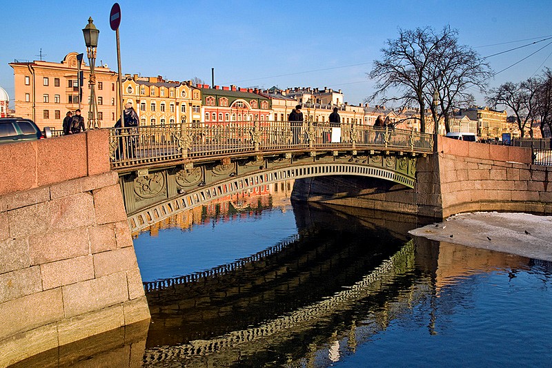 First Engineers Bridge over the Moyka River in St Petersburg, Russia