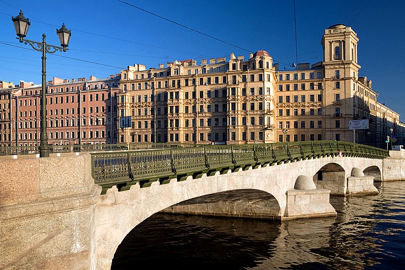 Izmailovskiy Bridge over the Fontanka River in St Petersburg, Russia