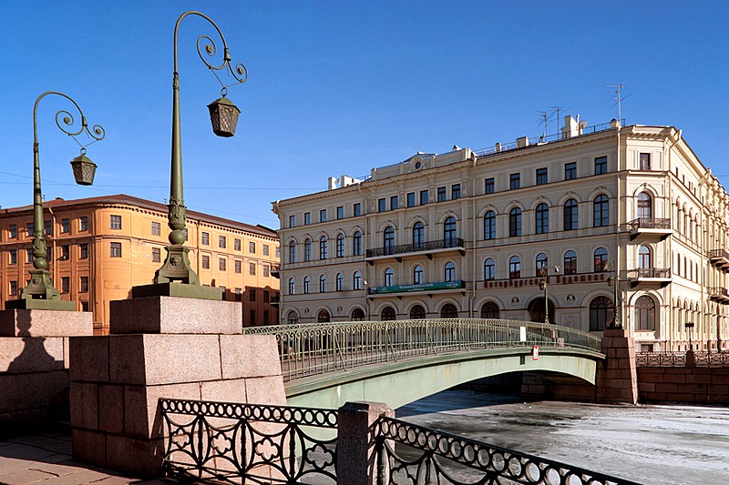 Krasnoflotskiy Bridge over the Moyka River in St Petersburg, Russia