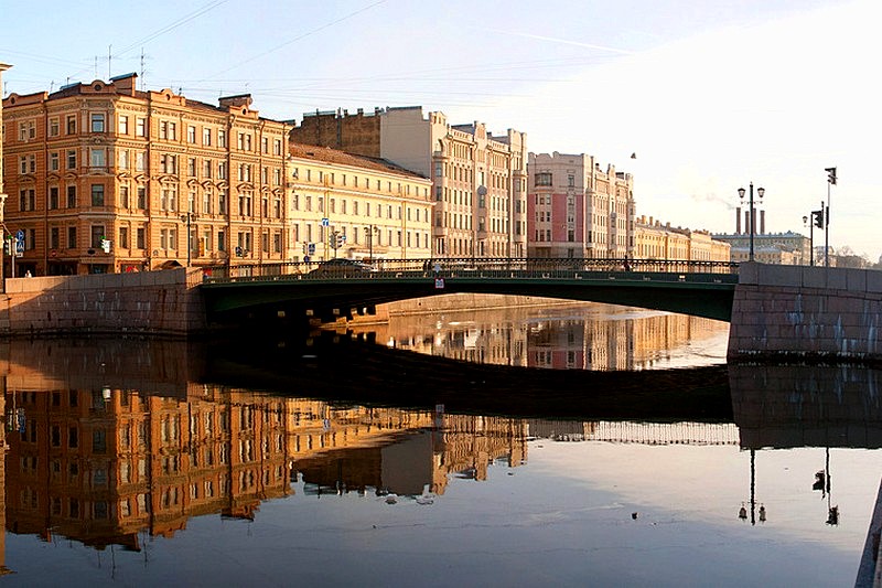 Leshtukov Bridge over the Fontanka River in St Petersburg, Russia