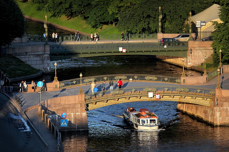 Maly Konyushenny Bridge over the Moyka River in St Petersburg, Russia