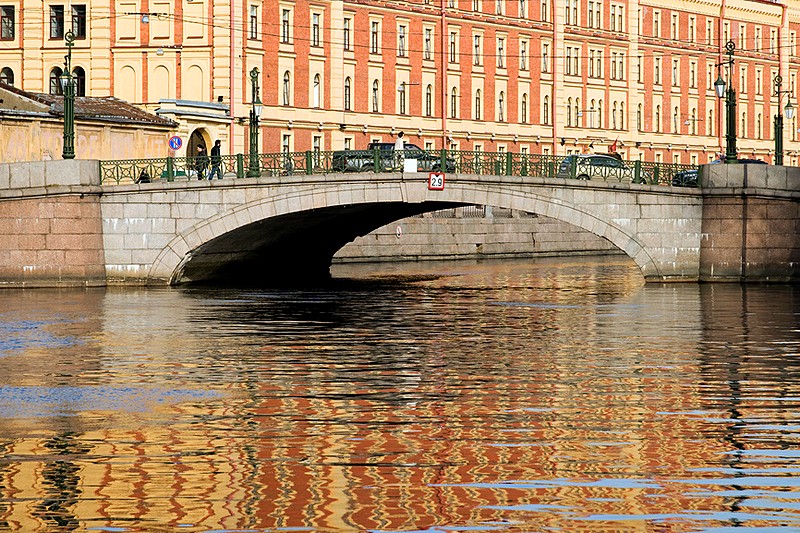 Mogilyovskiy Bridge over the Griboedov Canal in St Petersburg, Russia