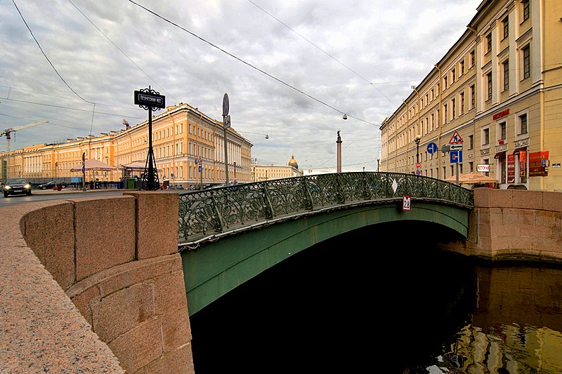 Pevcheskiy (Singers') Bridge over the Moyka River in St Petersburg, Russia