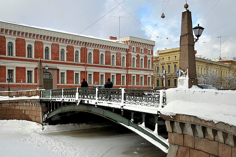 Potseluev Bridge over the Moyka River in St Petersburg, Russia