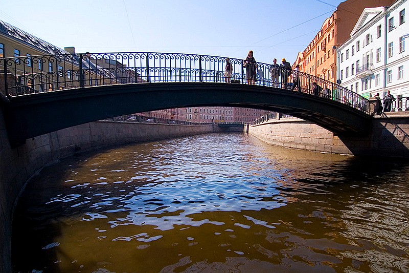 Sennoy Bridge over the Griboedov Canal in St Petersburg, Russia