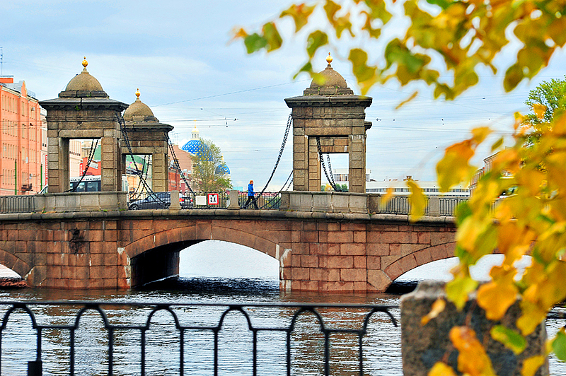 Staro-Kalinkin Bridge over the Fontanka River in St Petersburg, Russia