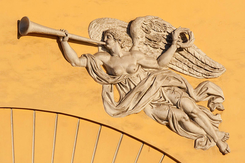 Pediment of the Admiralty Building in Saint-Petersburg, Russia