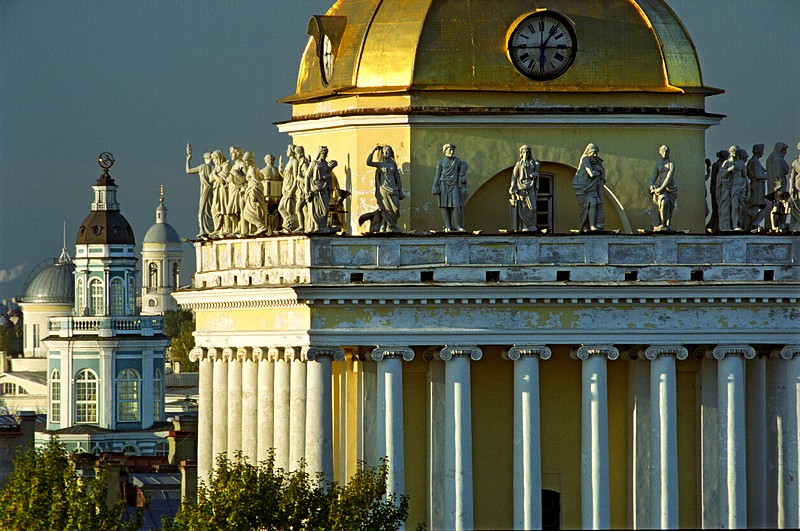 Sculptural decoration of the Admiralty Building in St. Petersburg, Russia