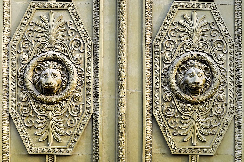 Doors of the General Staff Building in St. Petersburg, Russia