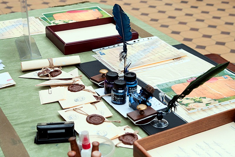 Old-style letters can be sent from the Central Post Office in Saint-Petersburg, Russia